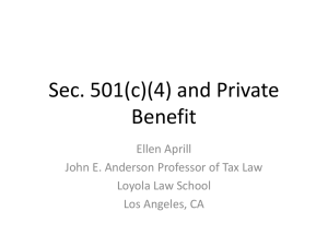 Section 501(c)(4) and Private Benefit