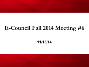 E-Council Fall 2014 Meeting #6