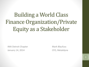 Building a World Class Finance Organization
