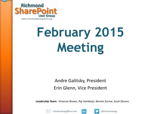 RSUG-February2015 - Richmond SharePoint User Group
