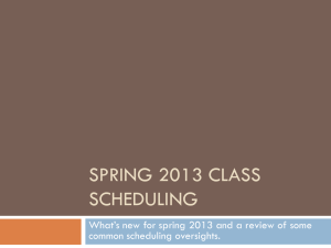 Spring 2013 Class scheduling