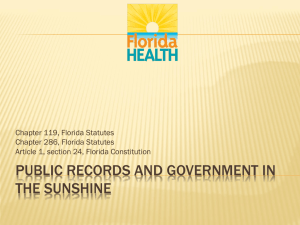 Public records and government in the sunshine