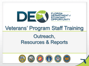 Veterans` Program Staff Training