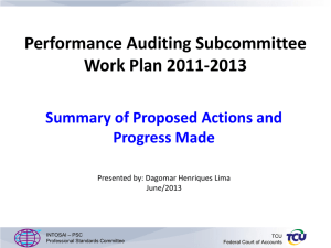 Presentation on the Performance Audit Subcommittee