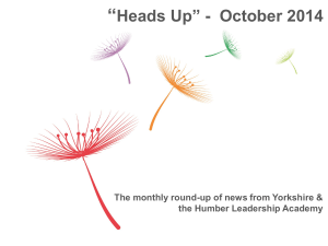 Heads Up October 2014 - Health Education Yorkshire and the Humber