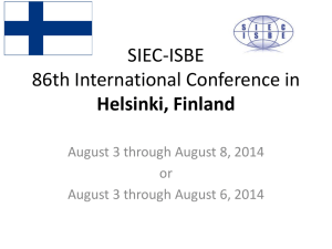 SIEC-ISBE 86th International Conference in Helsinki