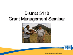 District Rotary Foundation Grant Management Seminar