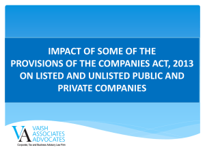 impact of the companies act, 2013 on listed and unlisted public
