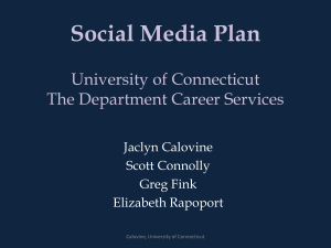 Social Media Plan: University of Connecticut The Department Career