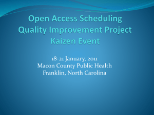Open Access Scheduling Kaizen Event