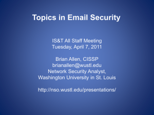 Topics in Email Security - Network Security Office