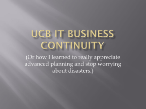 UCB IT Business Continuity