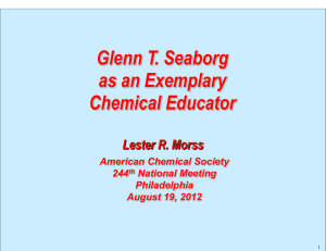 Glenn T. Seaborg as an exemplary chemical educator