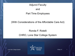 ACA and Adjunct Faculty Recruitment