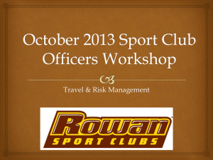 October 2013 Sport Club Officers Workshop