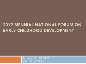 The 1st Biennial National Forum on Early Childhood Development