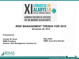 RISK MANAGEMENT TRENDS FOR 2015 November 26