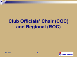 Chair of Officials (Club and Regional)