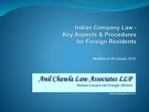 Indian Company Law - Key Aspects and Procedures for Foreign