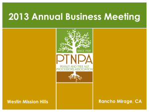 PTNPA Business Meeting - Peanut And Tree Nut Processors