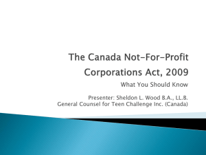 Canada Not-for-Profit Corporations Act, 2009