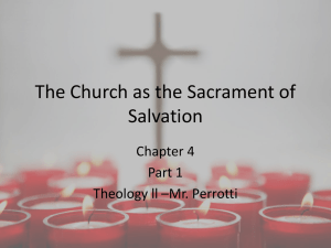 The Church as the Sacrament of Salvation intro chapter 4
