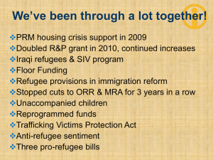 Policy Update and Strategies for Promoting Resettlement