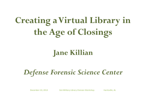Jane Killian - Military Libraries Division (DMIL)