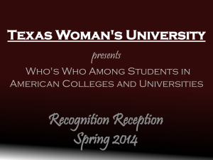 slide presentation - Texas Woman`s University
