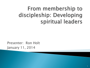 From Membership to Discipleship