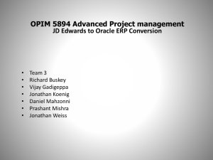 OPIM 5894 Advanced Project management JD Edwards to Oracle