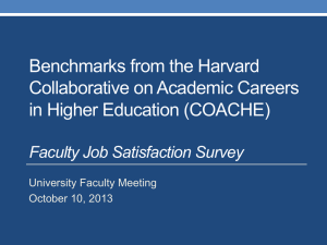 Highlights from the COACHE Faculty Job Satisfaction Survey 2012
