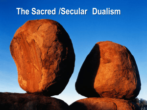 The Sacred/Secular Dualism - The Language Institute Inc.