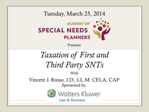 Taxation of First and Third Party SNTs