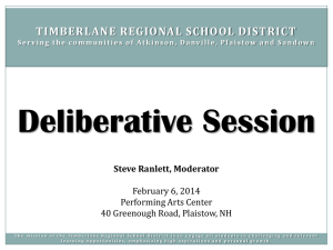 Deliberative Session POWERPOINT 02 06 14