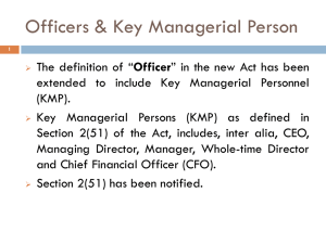 Key Managerial Personnel (KMP) under