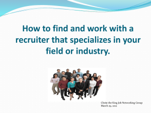 Finding and Working with a Recruiter