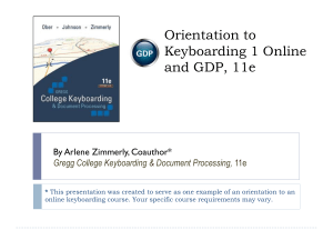 Orientation to Keyboarding Online and GDP