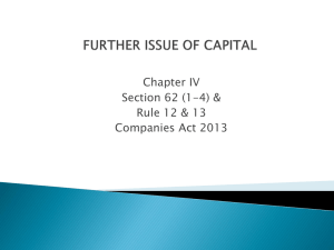 Further Issue of Capital (Section 62 (1