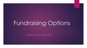 Fundraising Options - Burnaby Central Secondary School