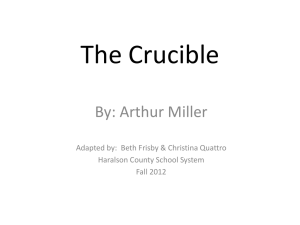 The Crucible Level 2 Adapted Play