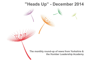 Heads Up December 2014 - Health Education Yorkshire and the