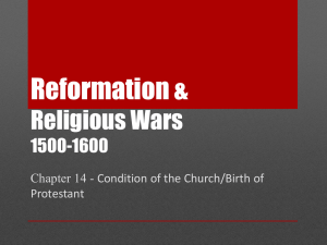 Reformation & Religious Wars 1500-1600