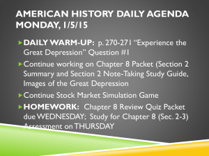 American History Daily Agenda Monday, 1/5/15