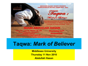 Taqwa: Mark of a Believer