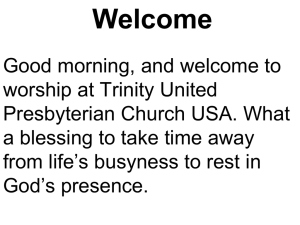 One - Trinity United Presbyterian Church