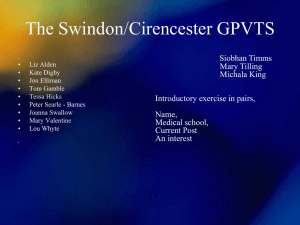 Induction 2013 - Swindon GP Education