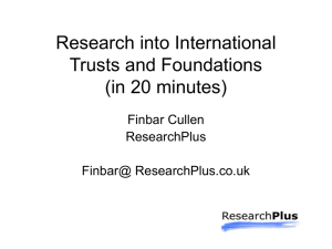 Research into International Trusts and Foundations
