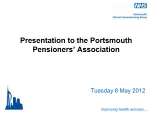 Improving health services… - Portsmouth Clinical Commissioning