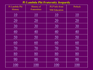 Jeopardy Powerpoint Game - Pi Lambda Phi Fraternity